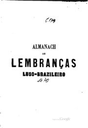 Capa do livro Almanach de lembranc̜as Luso-Brazileiro para o anno de ...