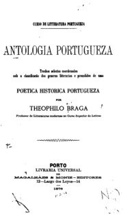 Capa do livro Antologia portugueza: trechos selectos coordenados sob a classificação dos generos litterarios e ...