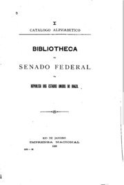 Capa do livro Catalogo alphabetico, bibliotheca do senado federal da Republica dos Estados Unidos do Brazil