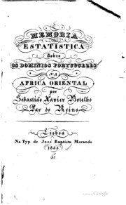 Capa do livro Memoria estatistica sobre os dominios portuguezes na Africa oriental