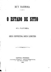 Capa do livro O estado de sitio: sua natureza, seus effeitos, seus limites