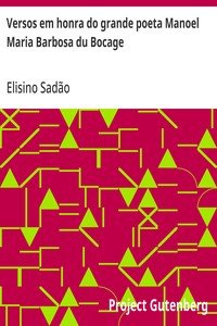 Capa do livro Versos em honra do grande poeta Manoel Maria Barbosa du Bocage