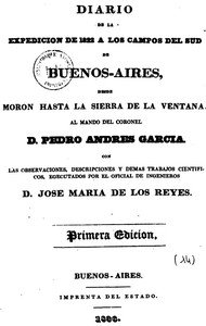 Capa do livro Diario de la expedicion de 1822 a los campos del sud de Buenos Aires: Desde Moron hasta la Sierra de la Ventana