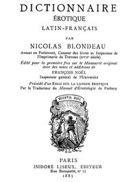 Capa do livro Dictionnaire érotique Latin-Français